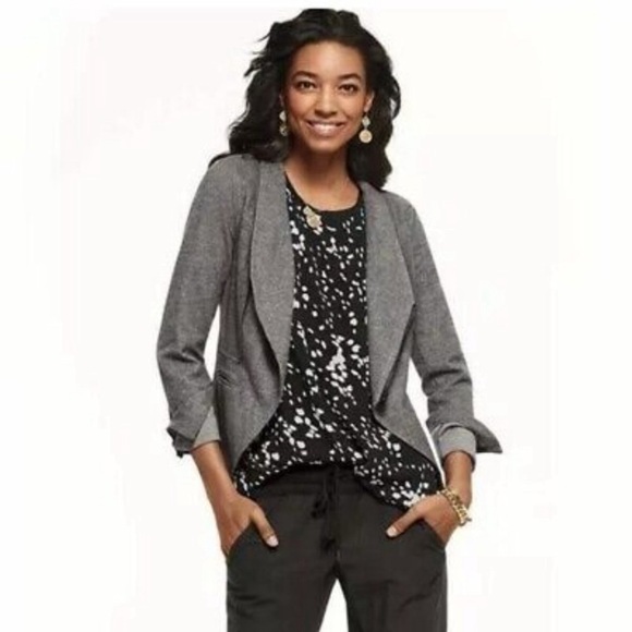 CAbi Gray Rebel Asymmetrical Zip Up Ponte‎ Knit Jacket - Picture 3 of 12